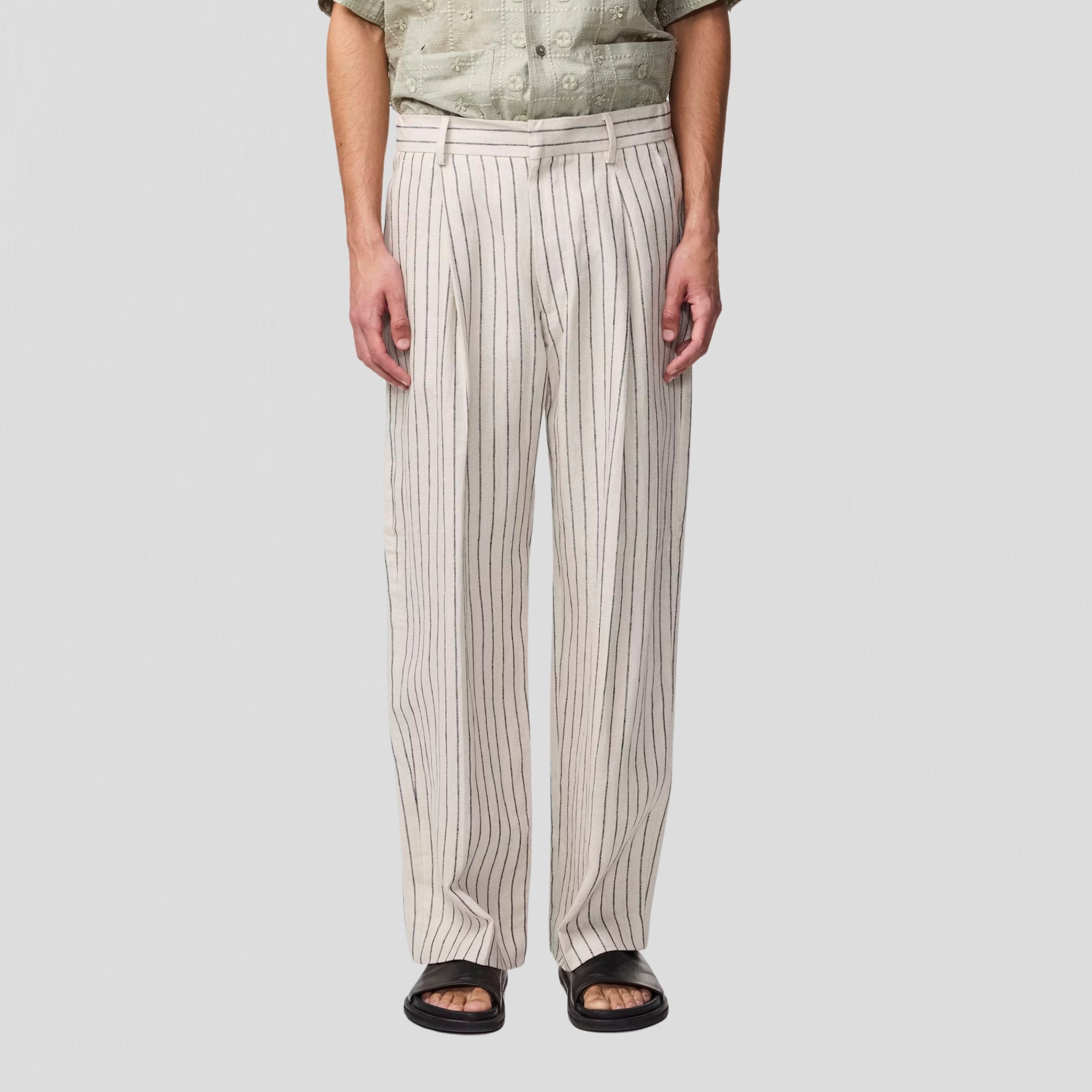 NN07 Kay 1455 Trousers Oat Stripe