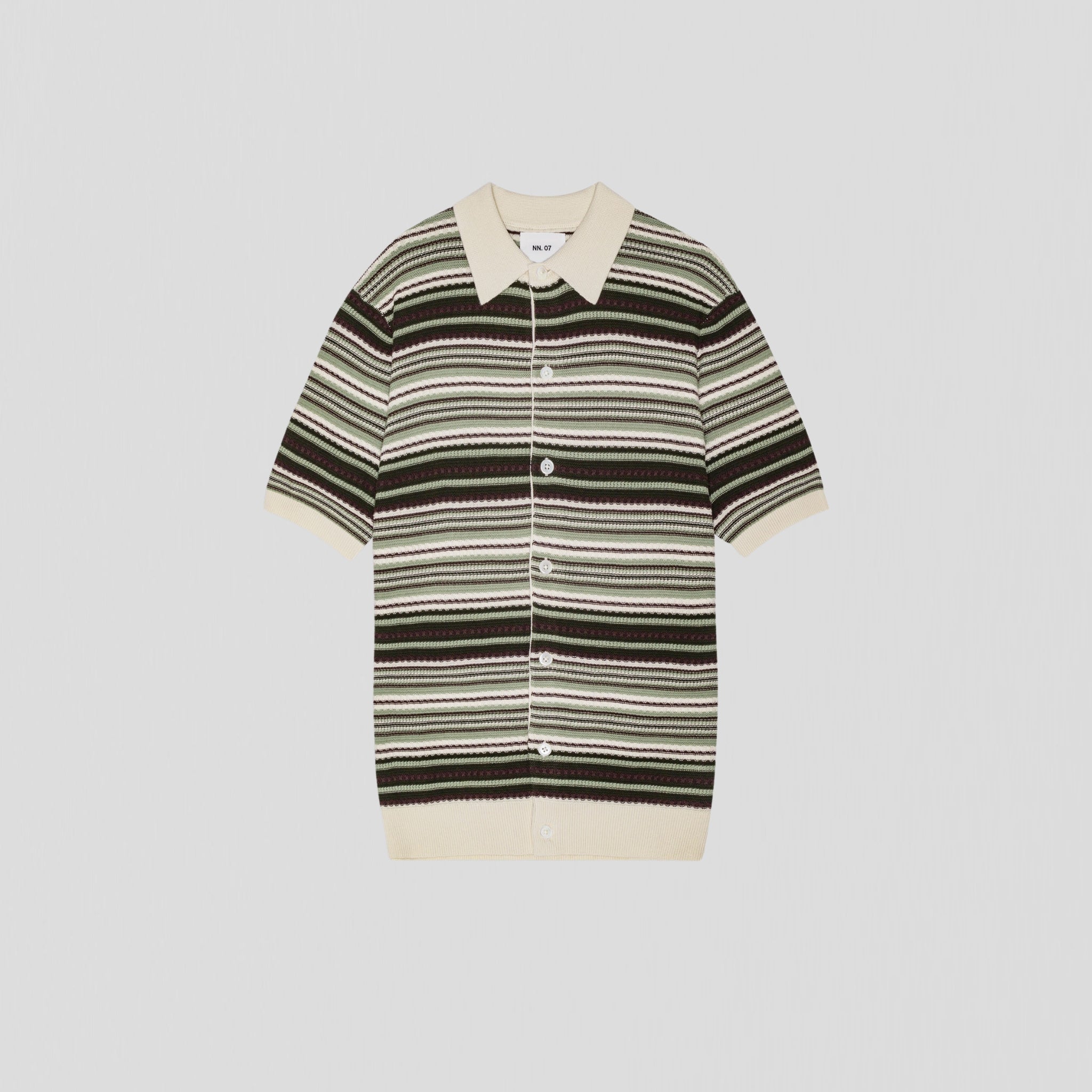 NN07 Nolan Polo 6686 Cardigan Green Stripe