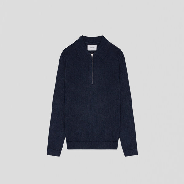 NN07 Hansie LS 6600 Poloshirt Navy Melange