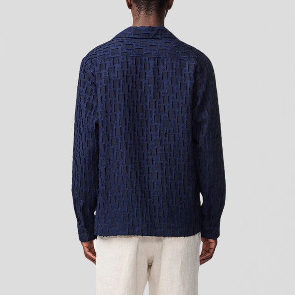 NN07 Hank LS 5025 Shirt Navy Blue