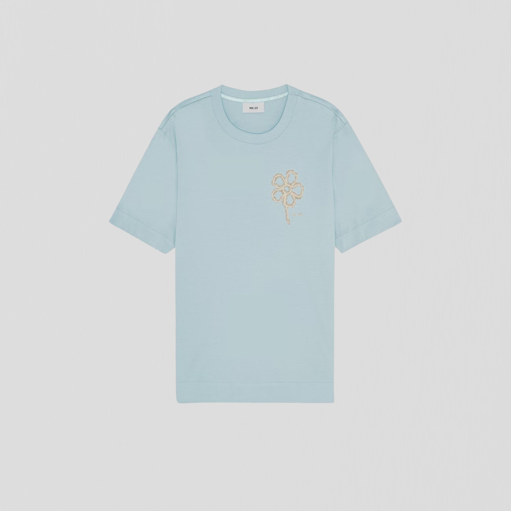 NN07 Pedro EMB SS 3525 T-Shirt Winter Sky