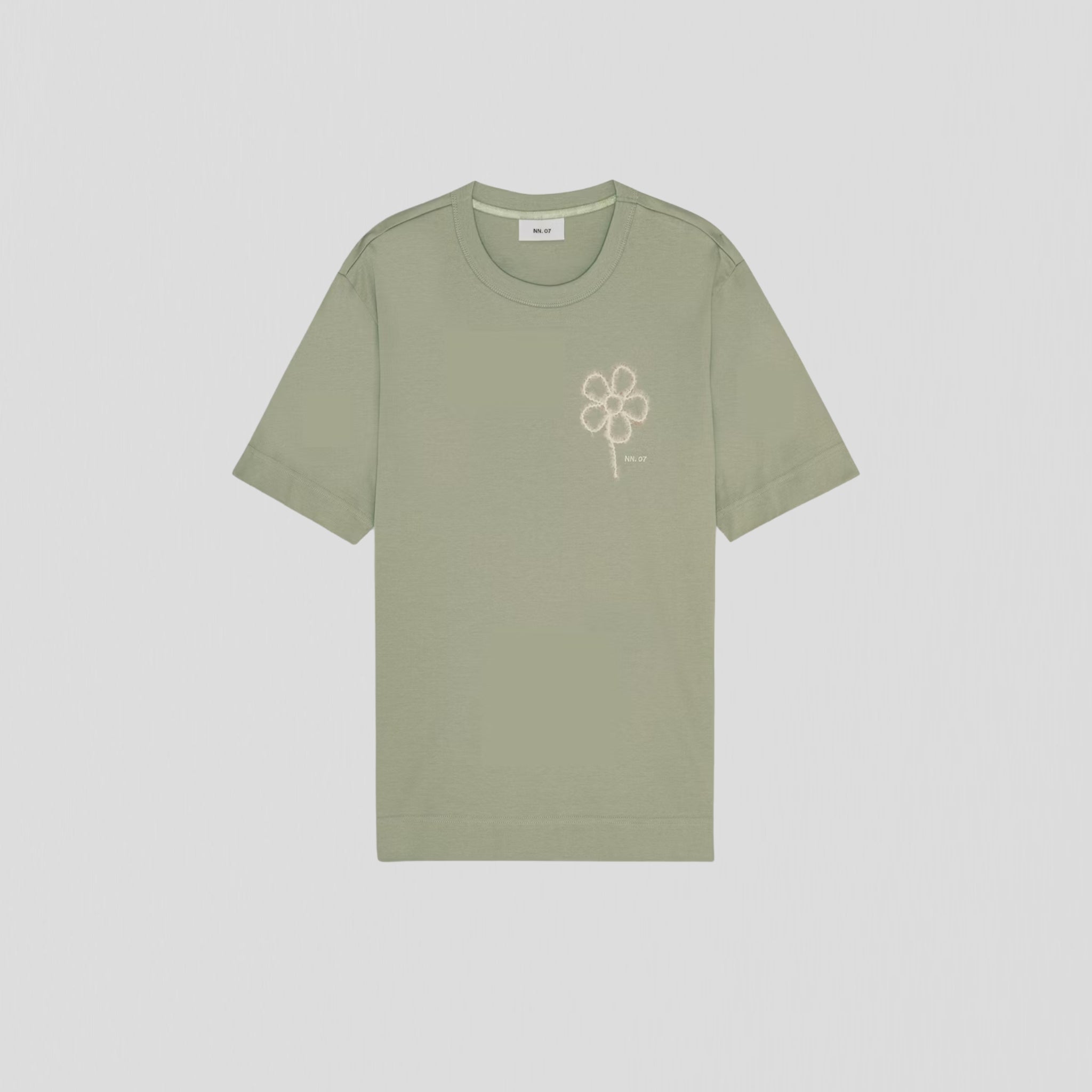 NN07 Pedro EMB SS 3525 T-Shirt Sage Green