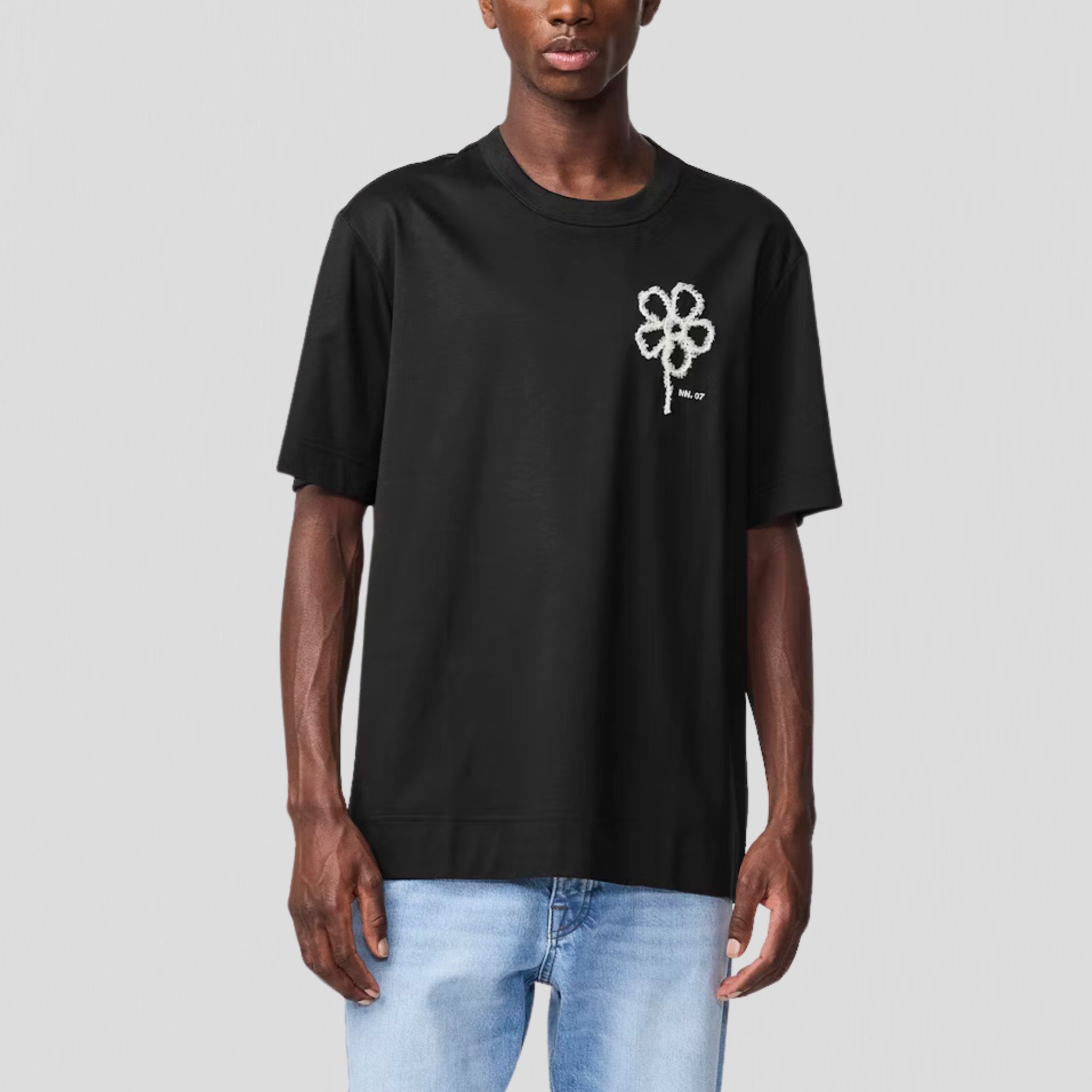 NN07 Pedro EMB SS 3525 T-Shirt Black