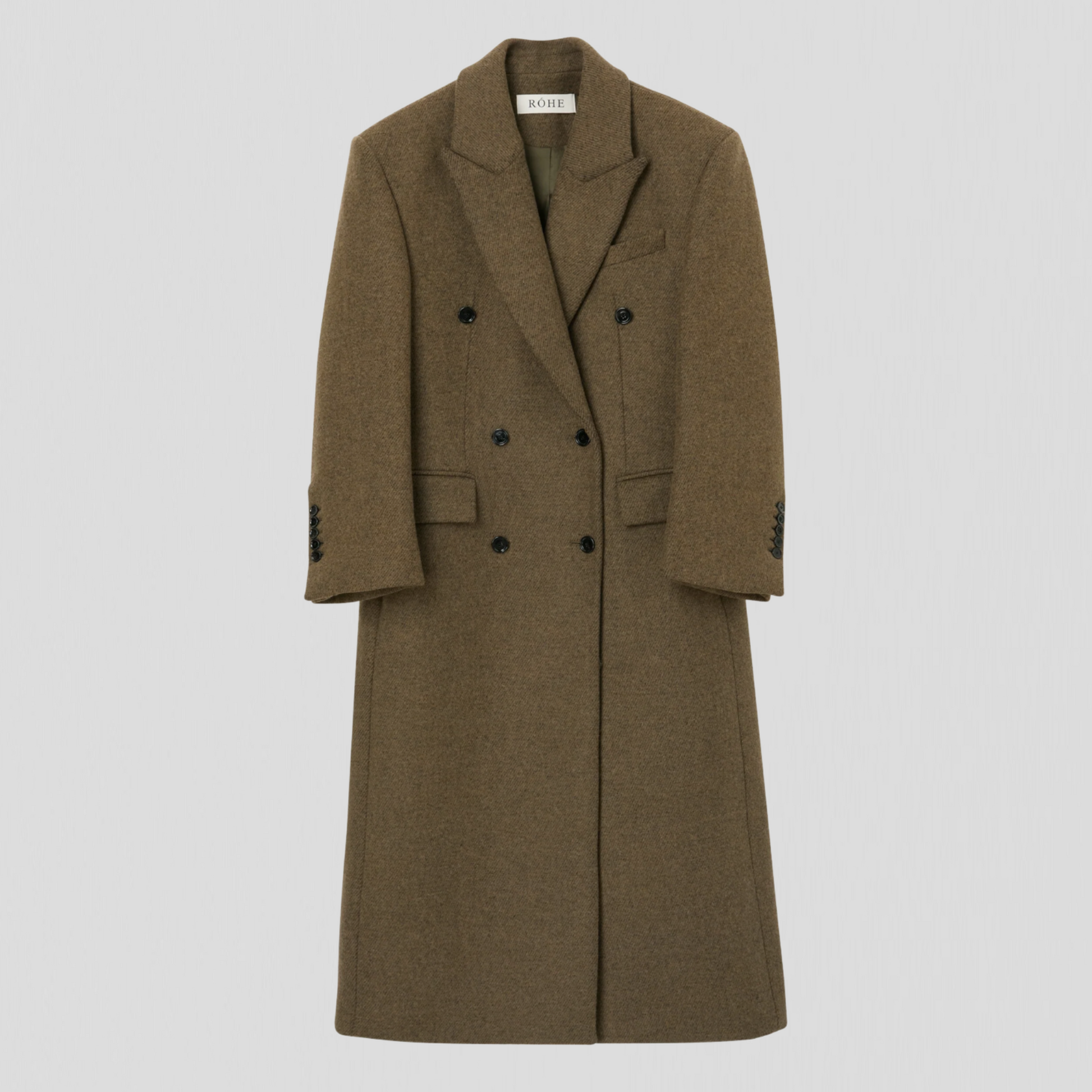 Róhe Hourglass Wool Coat Forest Melange