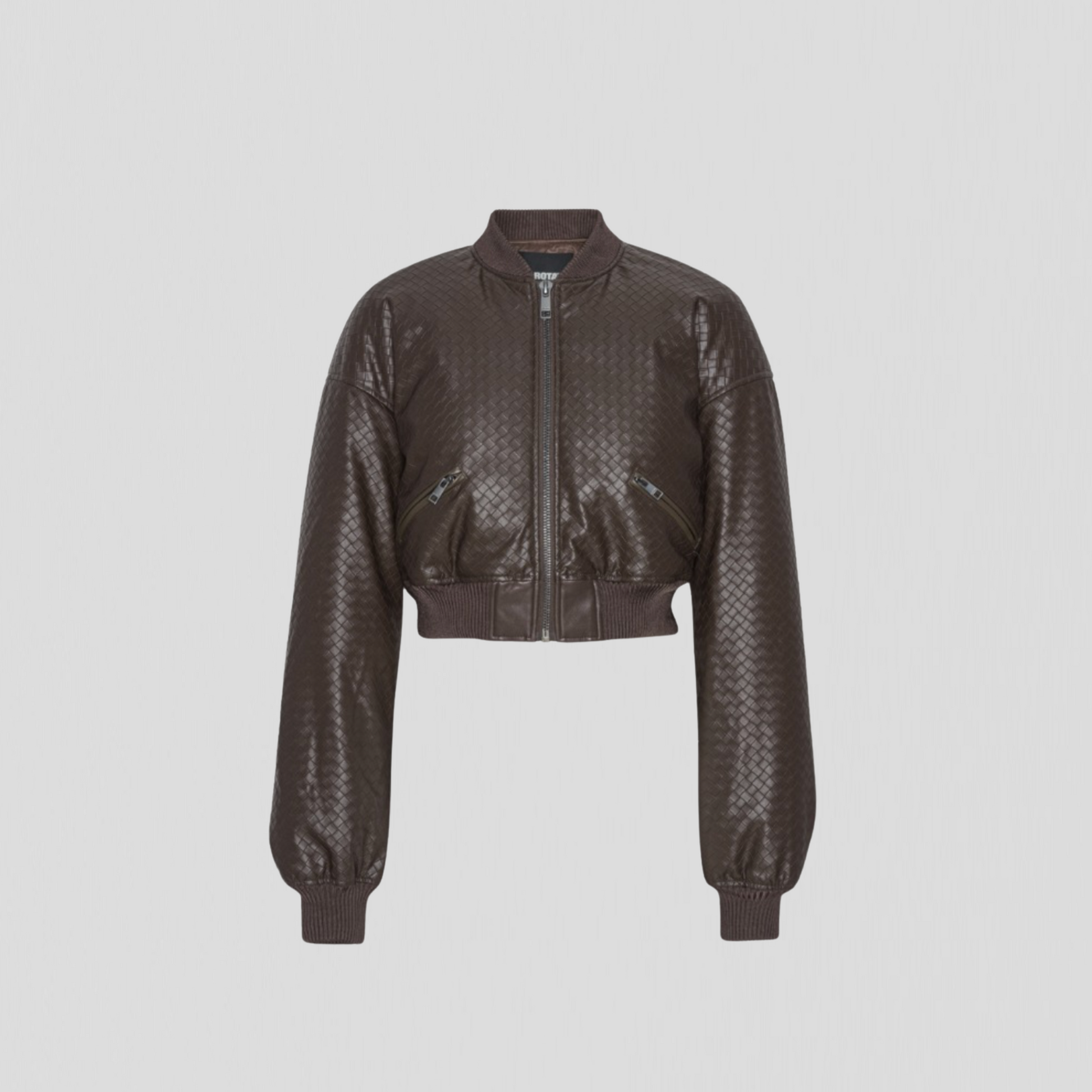 Rotate Cropped Bomber Jacket Chicory Coffee