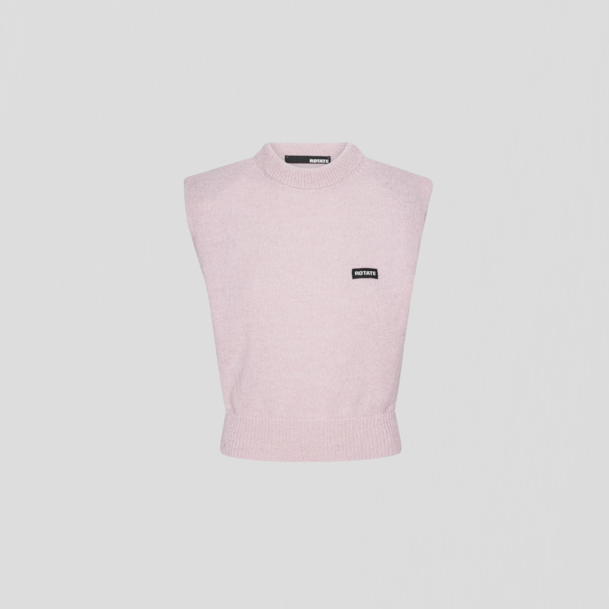 Rotate Cropped Vest Knit Light Pink