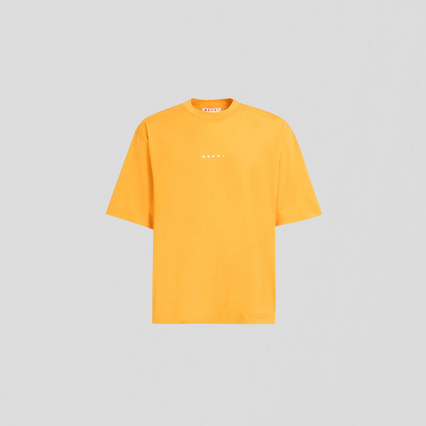 Marni Logo Organic Cotton Jersey T-Shirt Light Orange