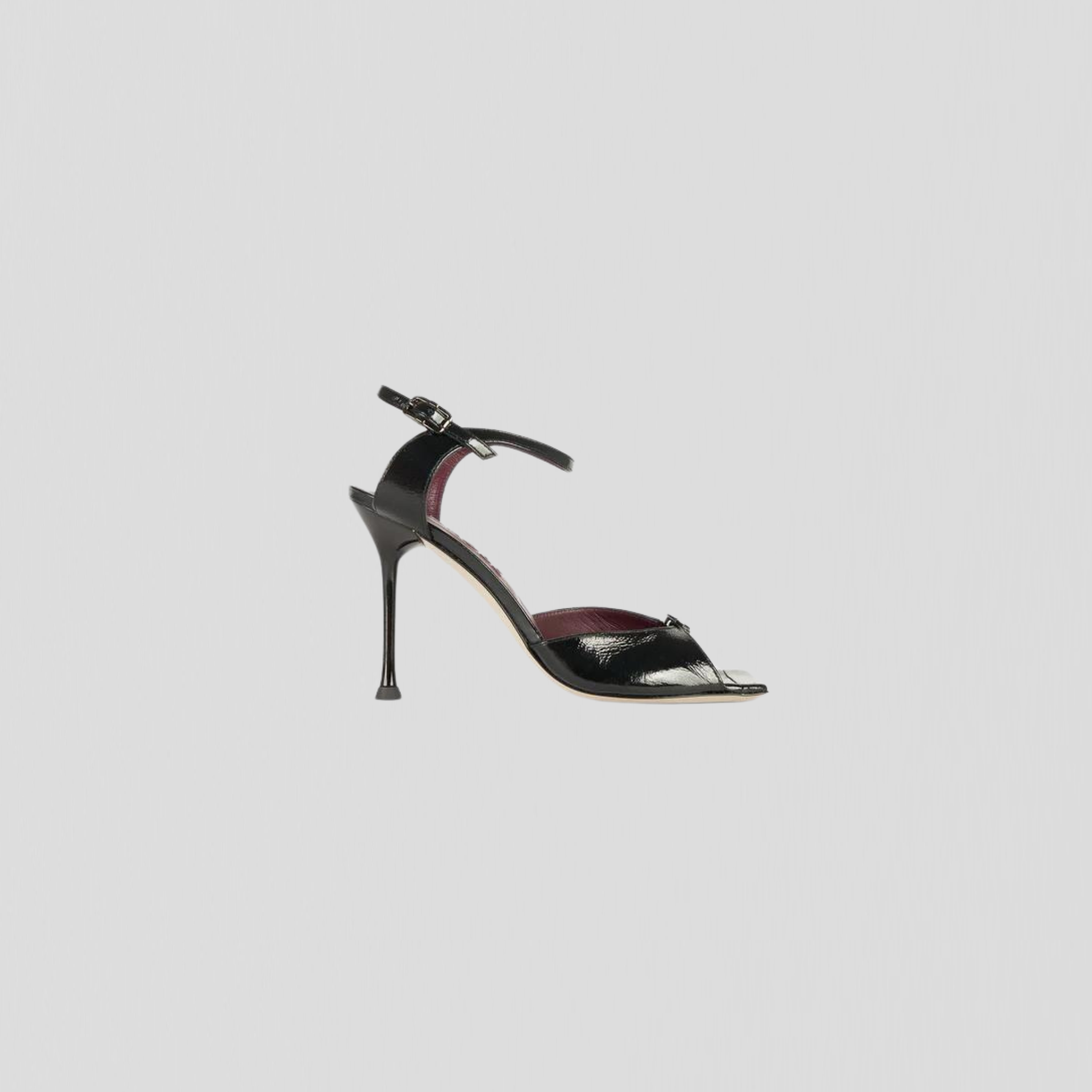 Morobé Mimi Logo 85 Sandal Black Vernis