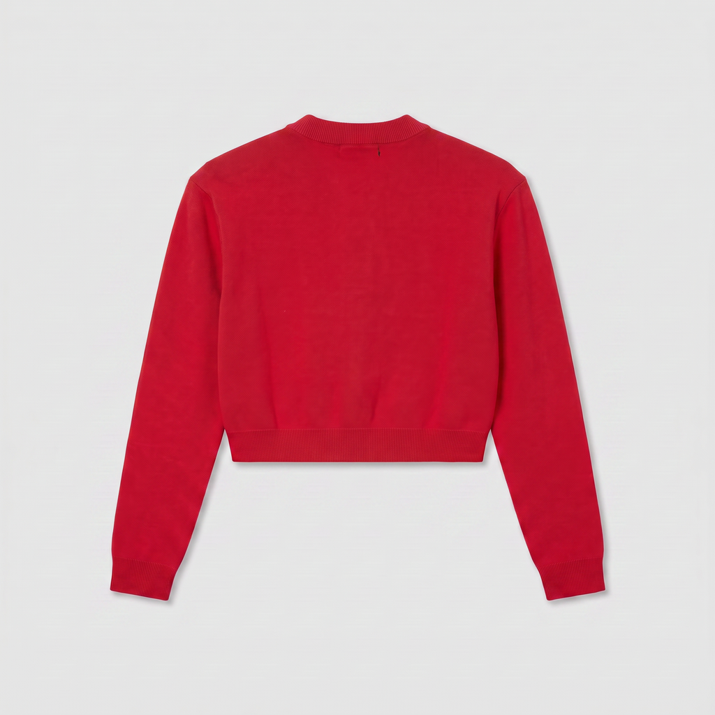 Rotate Firm Knit Cardigan Scooter Red