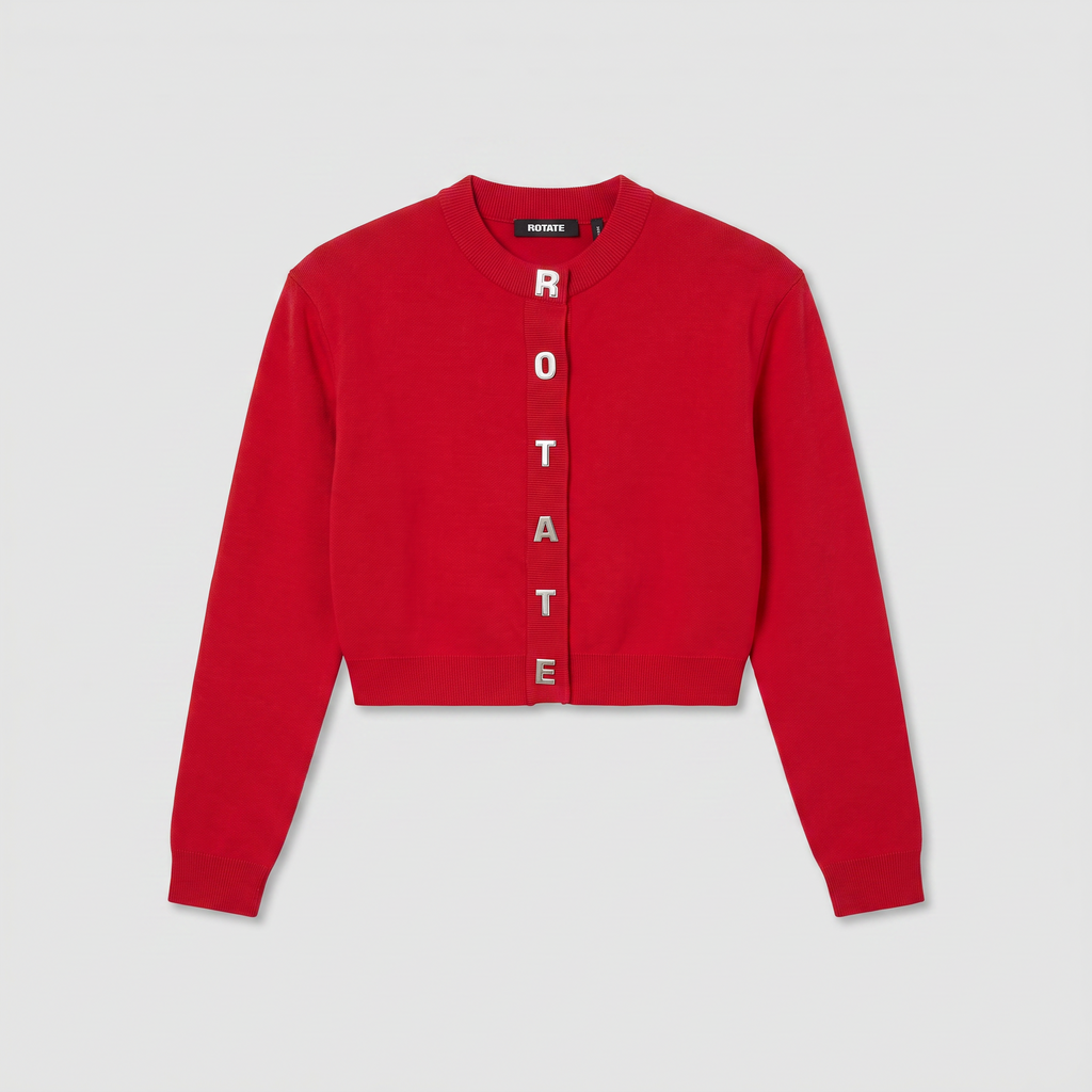 Rotate Firm Knit Cardigan Scooter Red