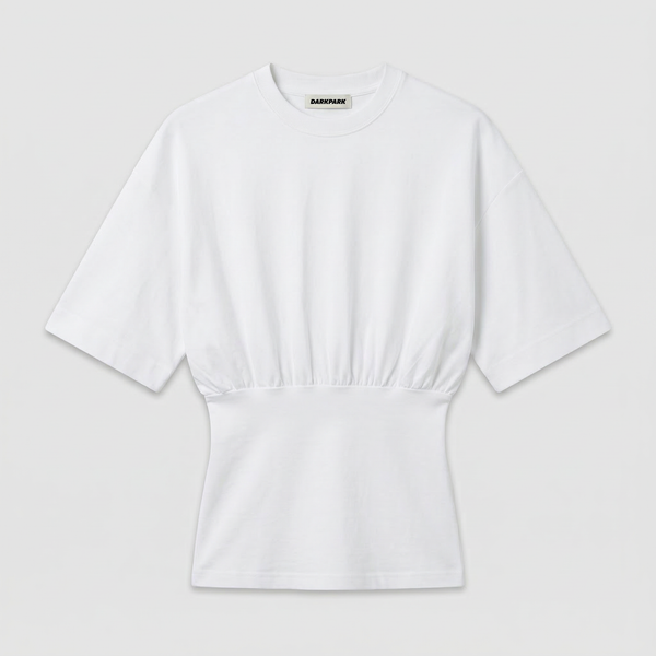 Darkpark Amy Draped Waist SS T-shirt White