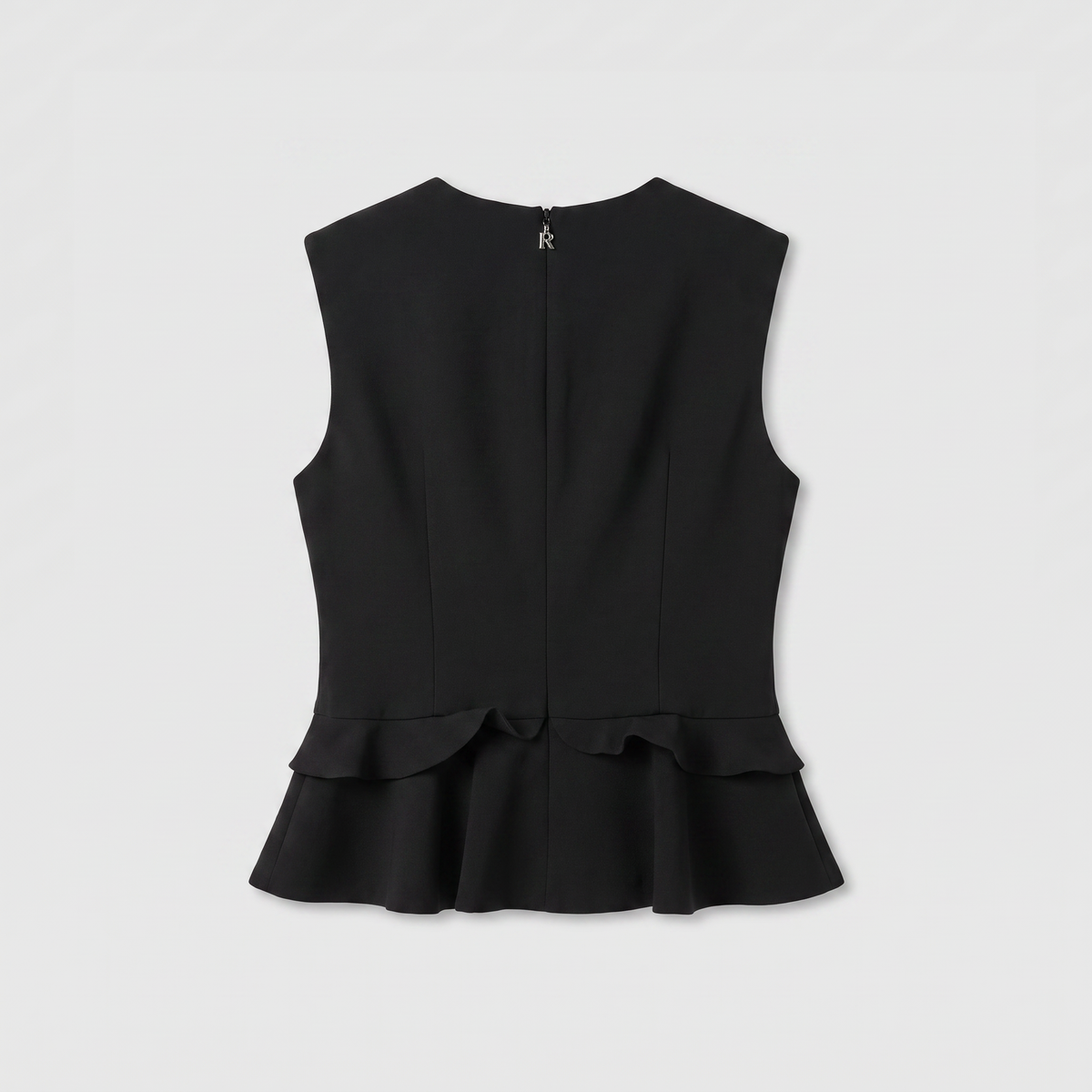 Rotate V-Neck Flower Top Black