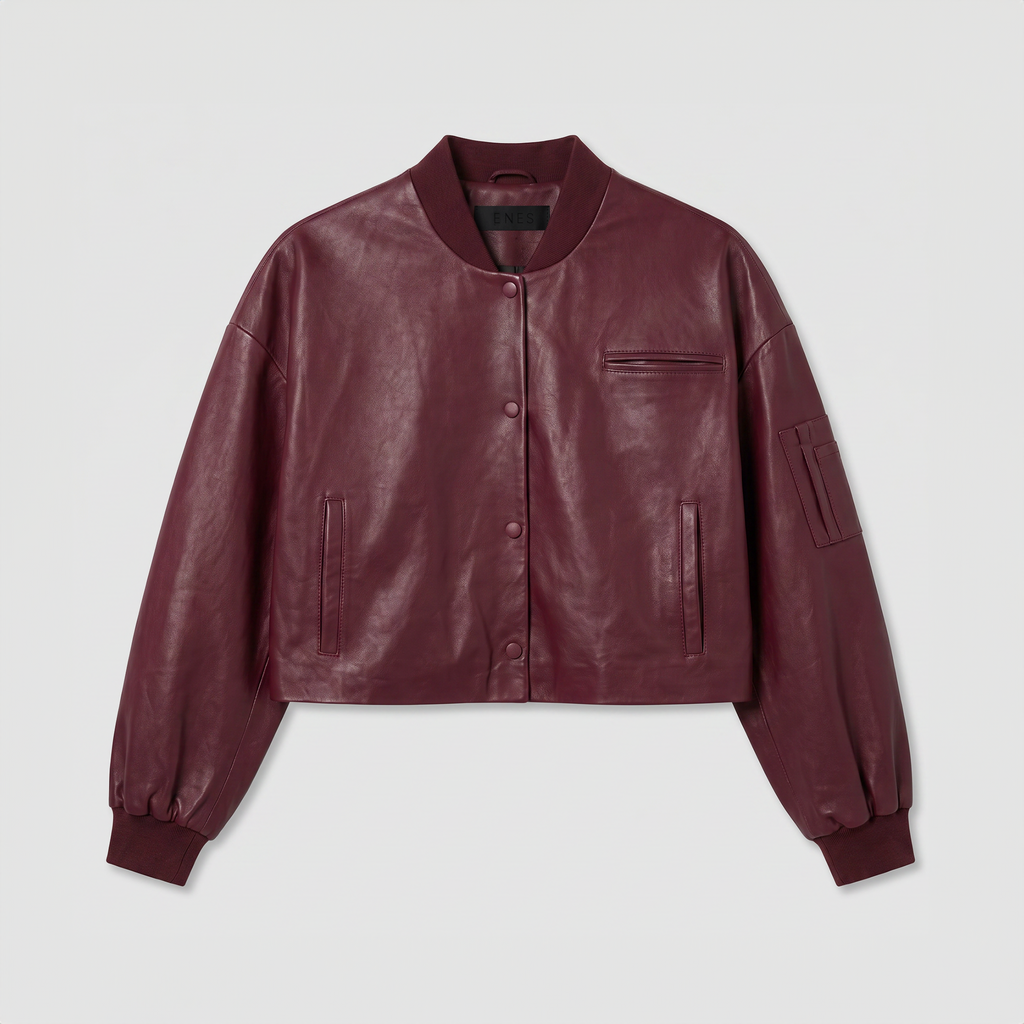 Enes Viktorya Jacket Vegetal Leather Burgundy