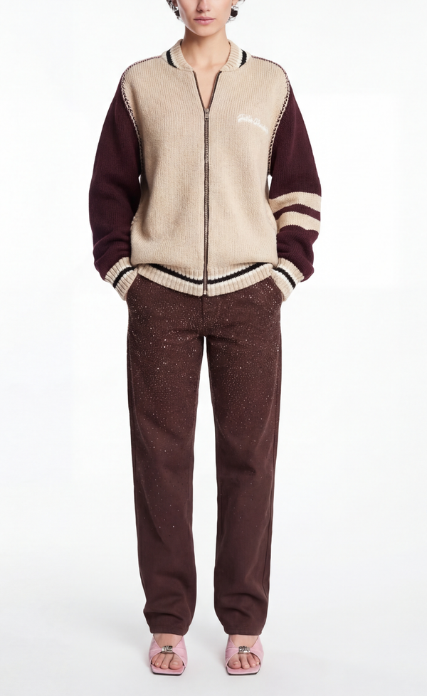 Golden Goose Journey Unisex Knit Jacket Bone White/ Port Royale