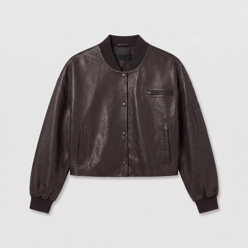 Enes Viktorya Jacket Vegetal Leather Dark Brown