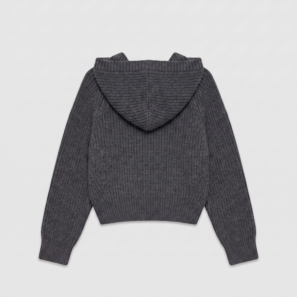 Rotate Knit Boxy Hoodie Gray