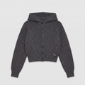 Rotate Knit Boxy Hoodie Gray