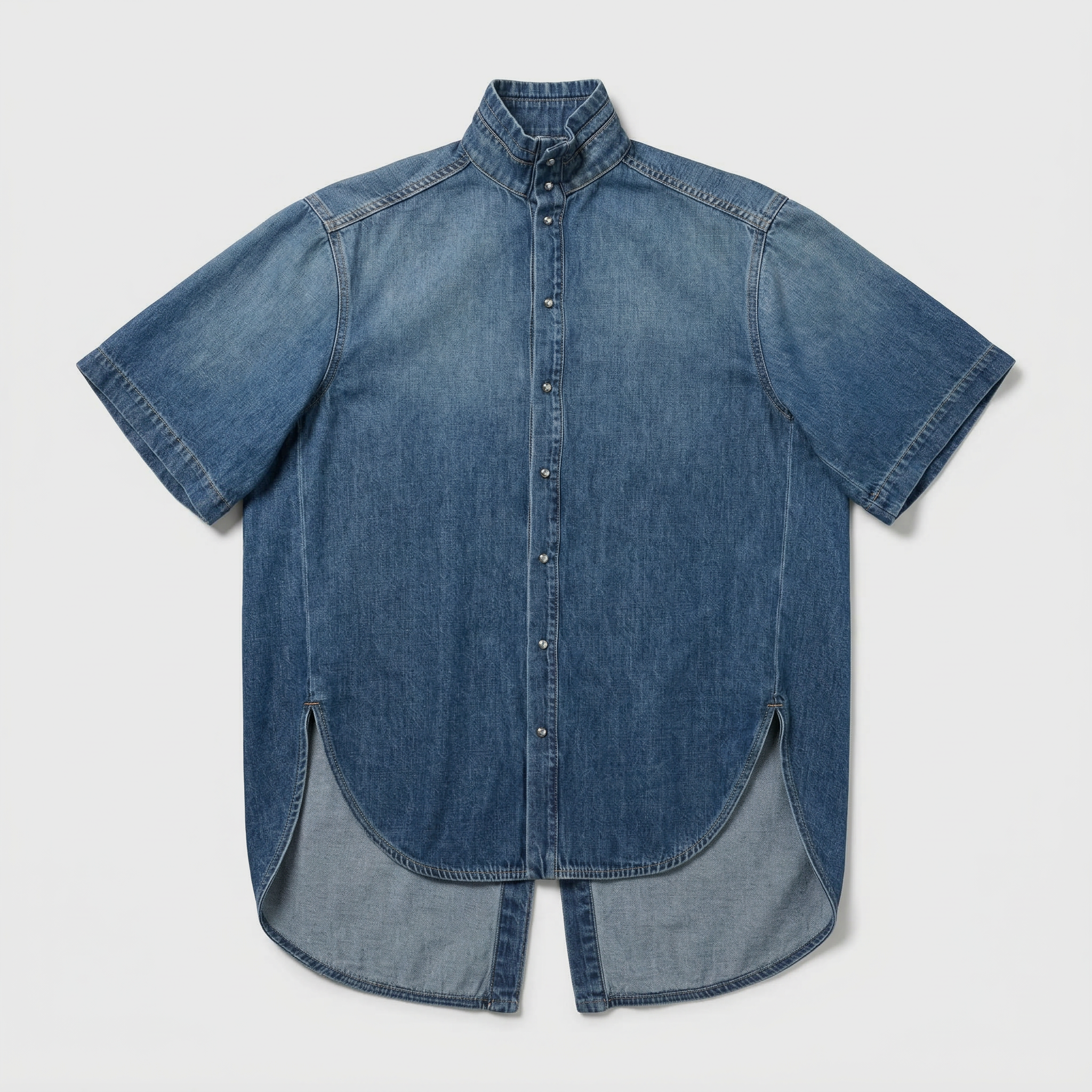 Darkpark Roberta Tencel Denim Collar Shirt Slate Vintage