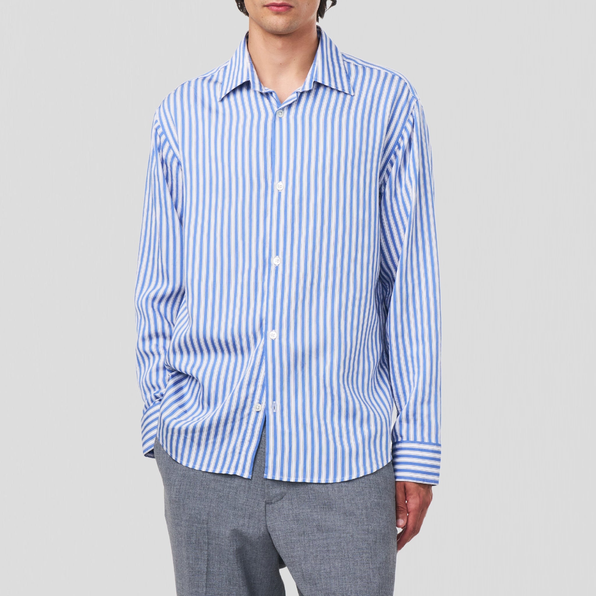 NN07 Freddy 5330 No Pkt Shirt Blue Stripe