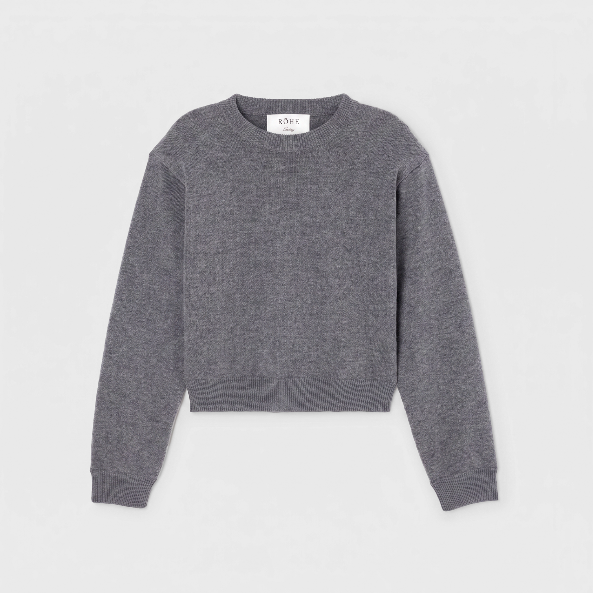 Róhe Statement Shoulder Crewneck Mid Grey Melange
