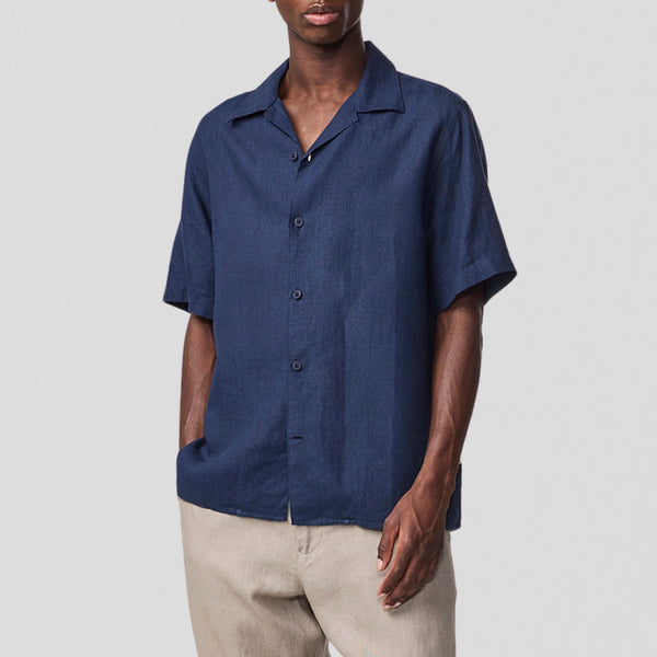 NN07 Julio SS NO PKT 5708 Shirt Navy Blue