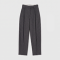Róhe Daria Single Pleat Straight Leg Trousers Grey Slub