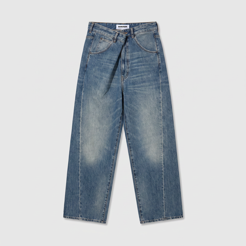Darkpark Ines Fold Over Denim Sand Wash