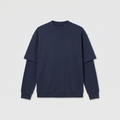 Darkpark Troy Wool Double Sleeve T-Shirt Blue Navy