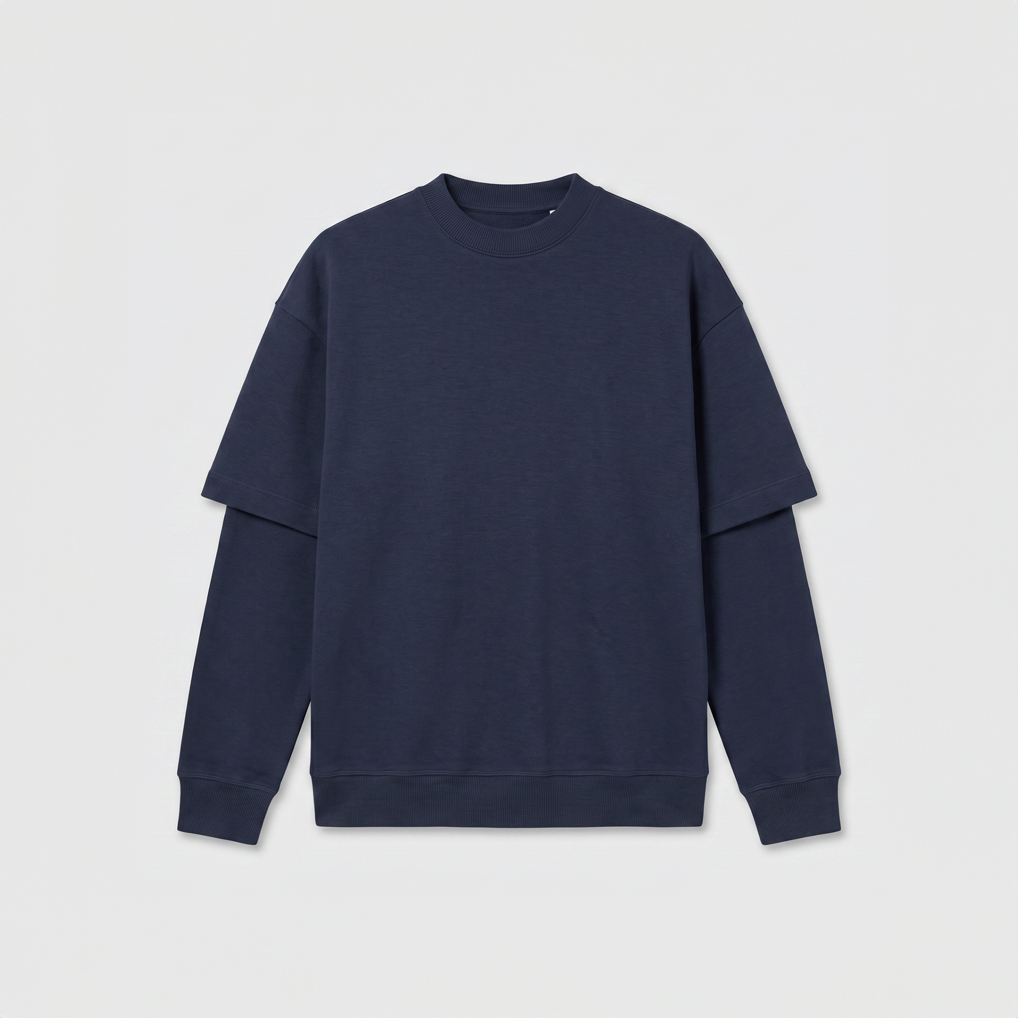 Darkpark Troy Wool Double Sleeve T-Shirt Blue Navy
