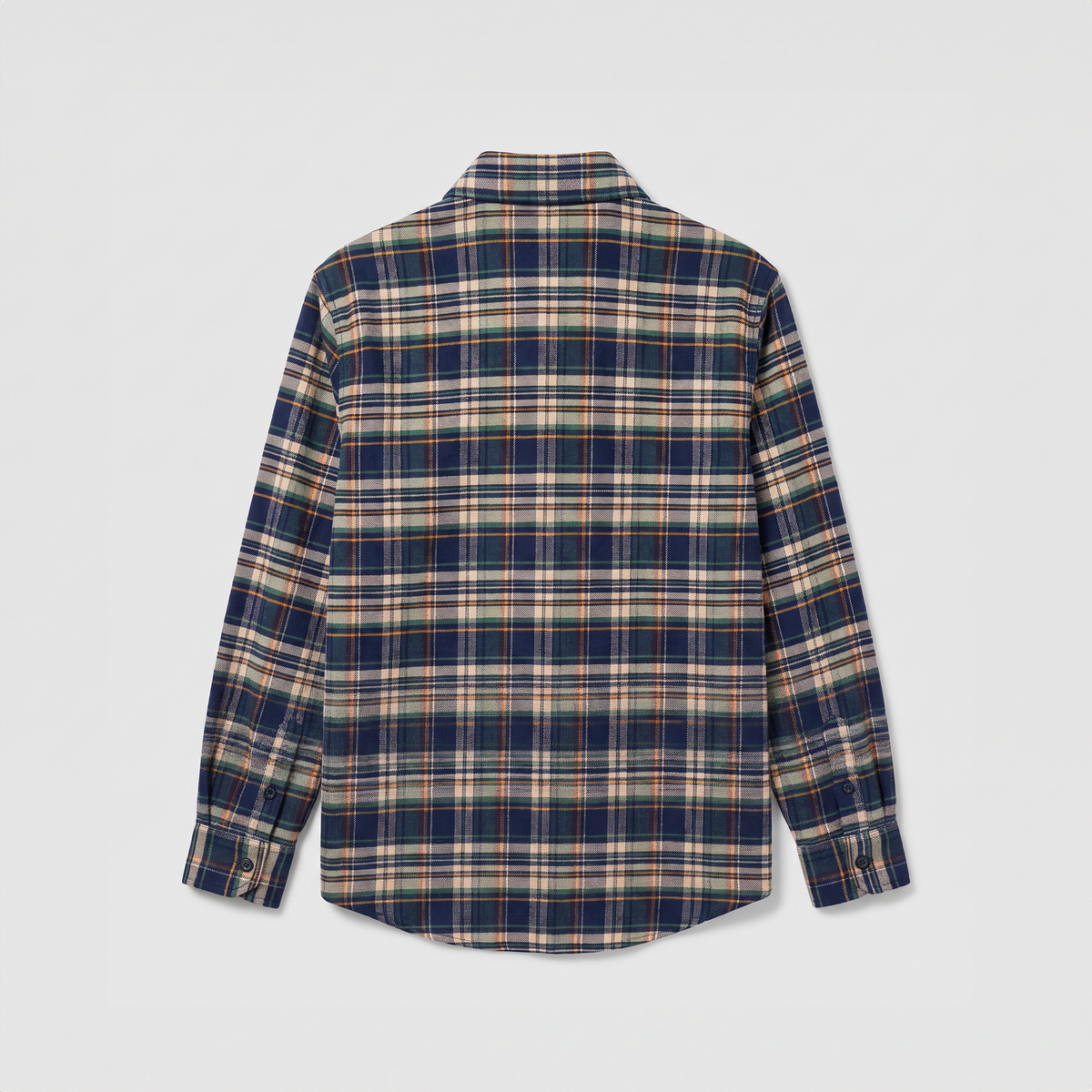 Darkpark Keanu Japanese Tartan Check Cotton Shirt Beige/ Blue/ Green