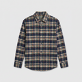 Darkpark Keanu Japanese Tartan Check Cotton Shirt Beige/ Blue/ Green