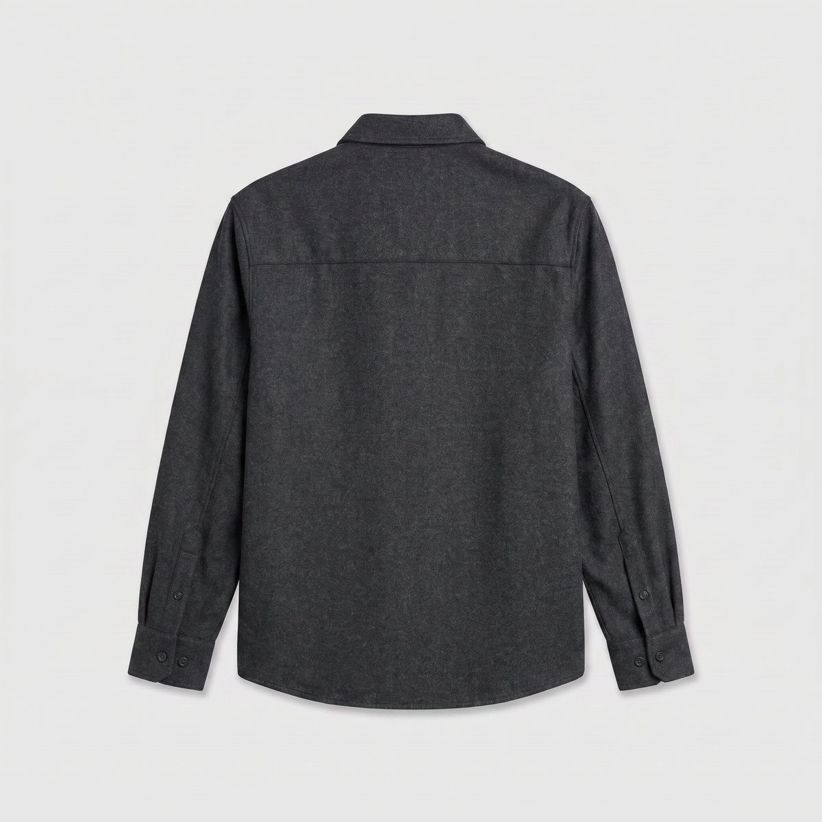 Darkpark Serge Wool Long Sleeved Shirt Dark Grey Melange