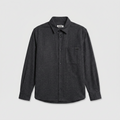 Darkpark Serge Wool Long Sleeved Shirt Dark Grey Melange