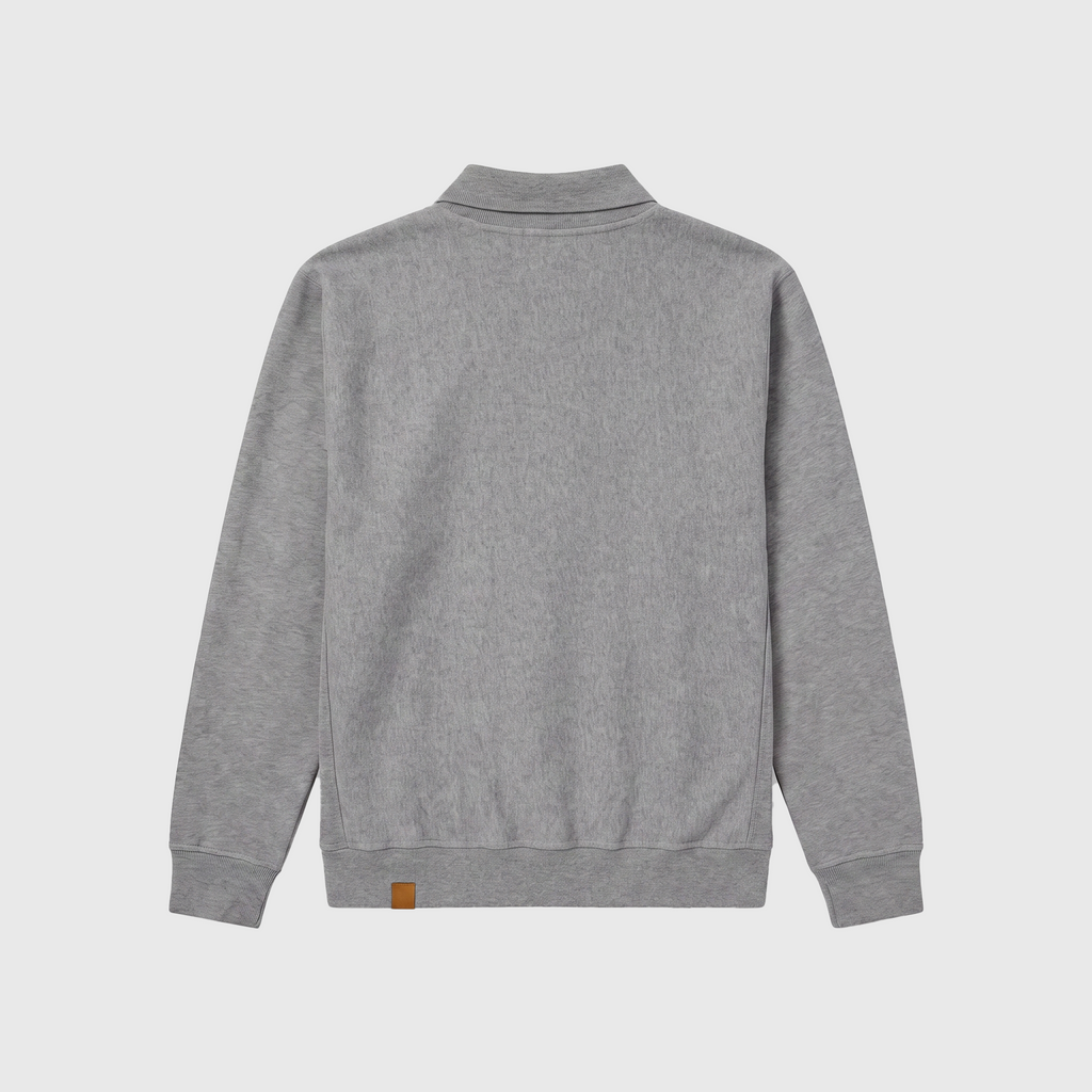 Darkpark Riley Polo Rugby Sweatshirt Dark Grey Melange