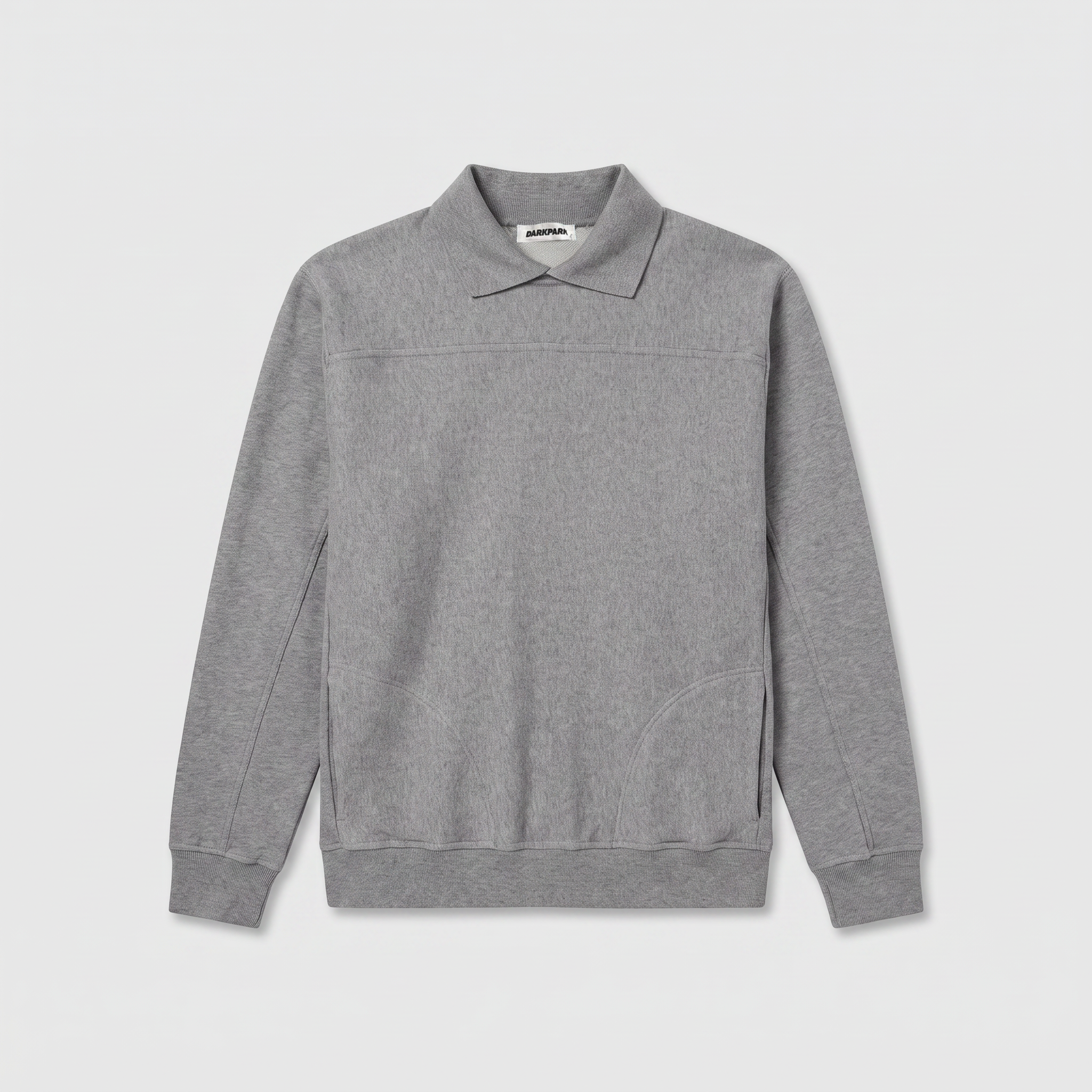 Darkpark Riley Polo Rugby Sweatshirt Dark Grey Melange