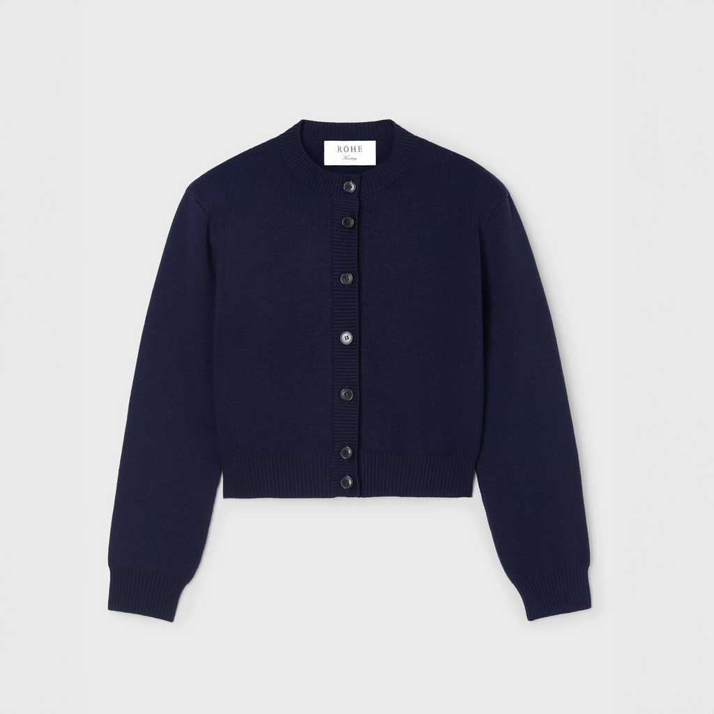 Róhe Statement Shoulder Cardigan Navy