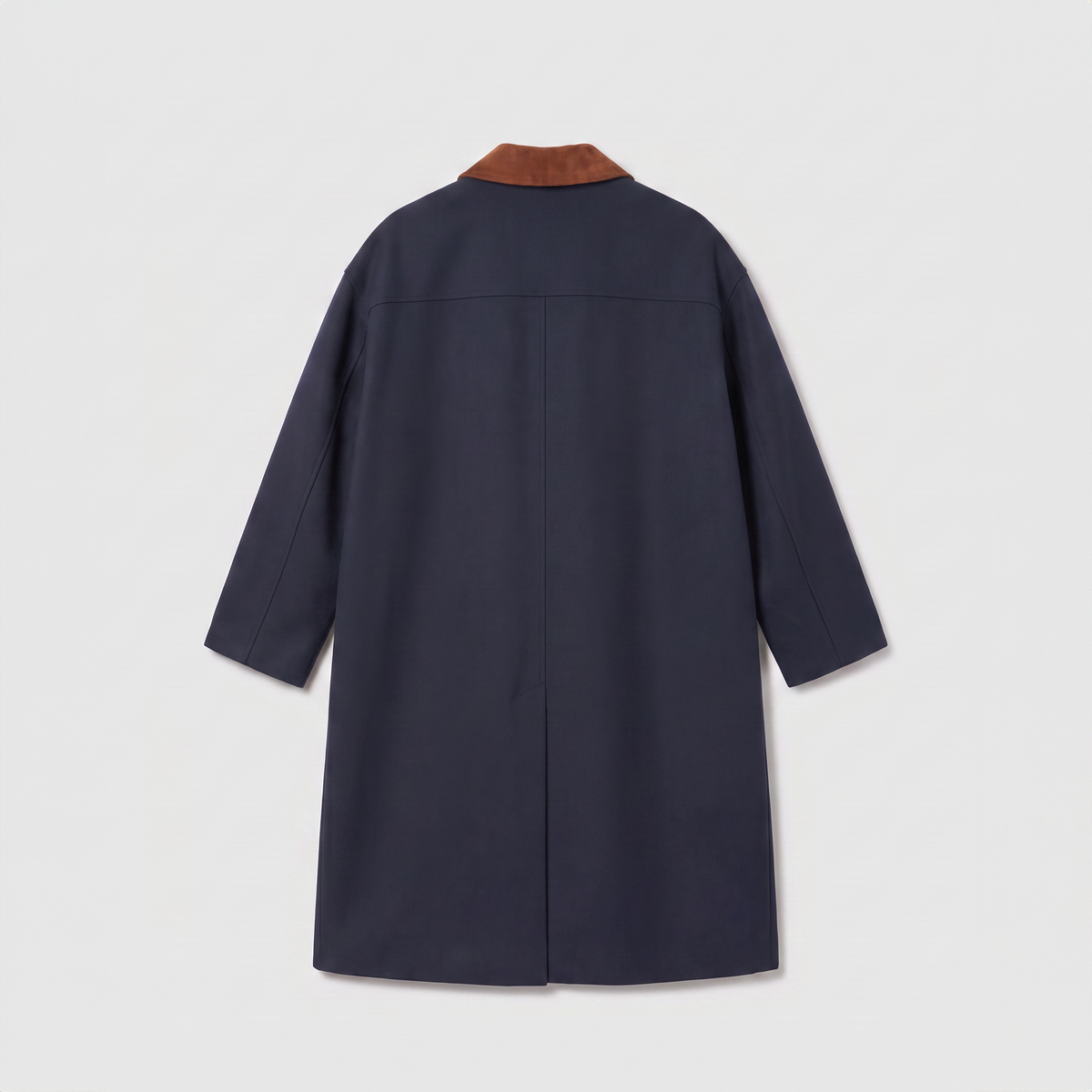 Róhe Suede Collar Coat Navy