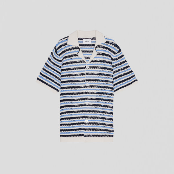 NN07 Henry SS 6636 Polo Navy Stripe