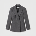 Róhe Cup Detailed Blazer Grey Melange