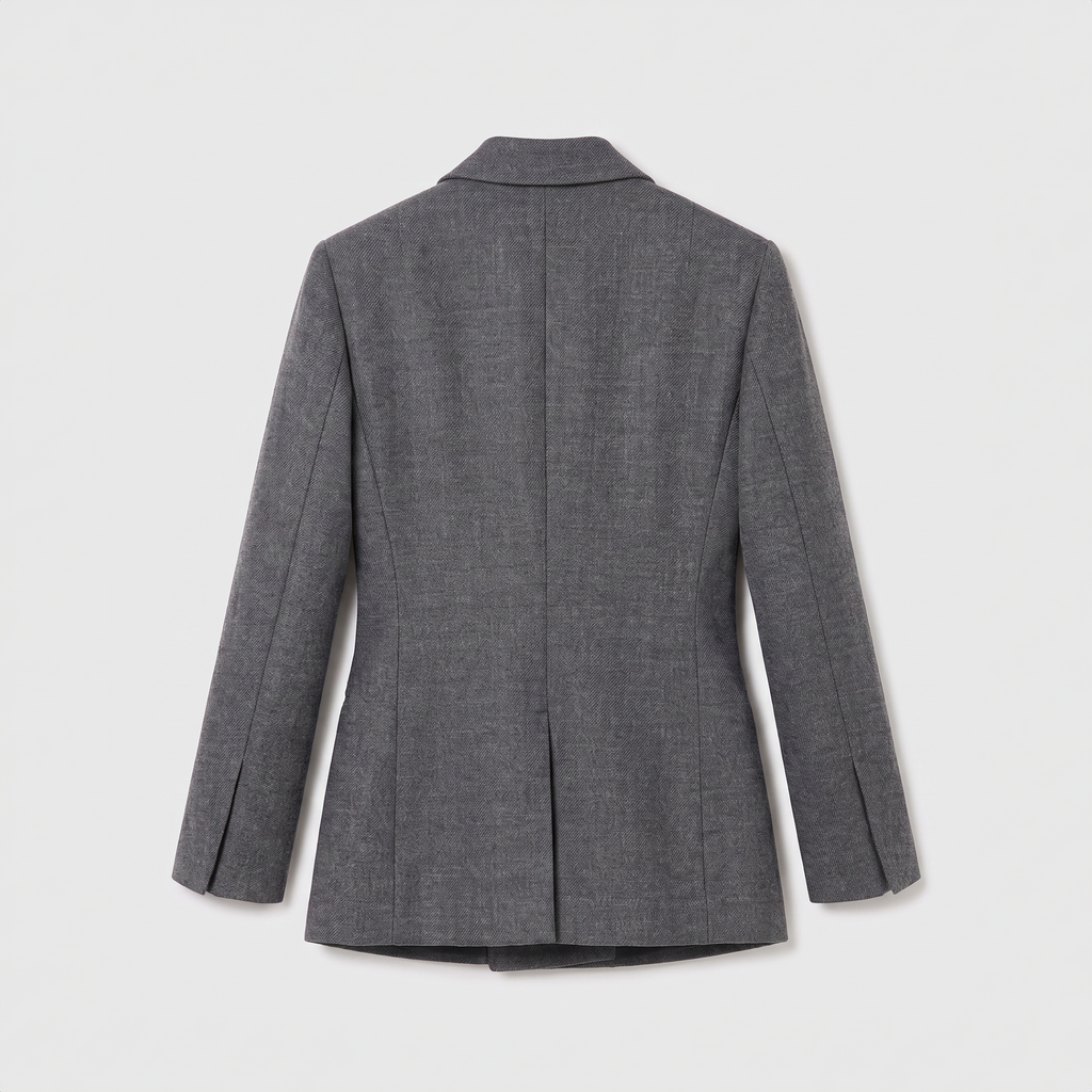 Róhe Cup Detailed Blazer Grey Melange