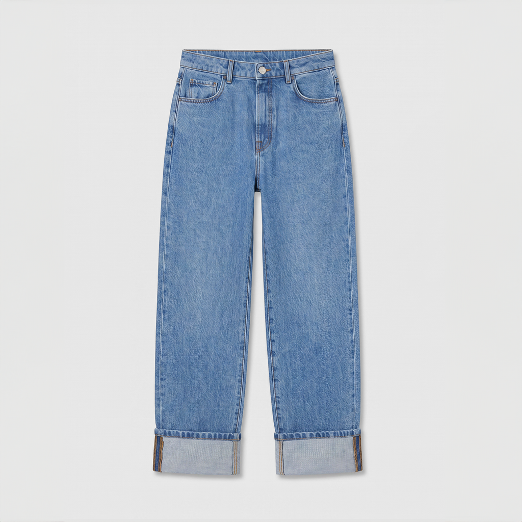 Róhe Rixt Turn-Up Baggy Denim Heritage Blue