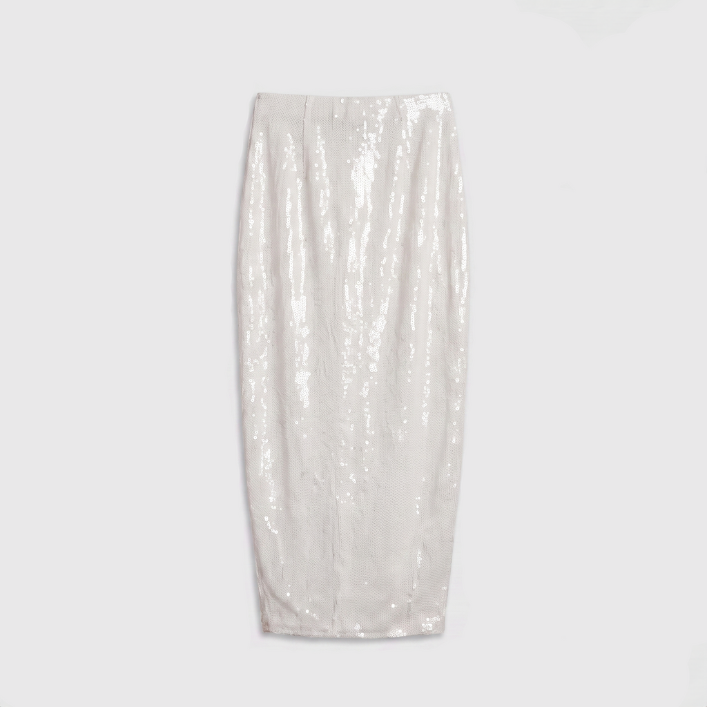 Rotate Sequins Knot Skirt Egret