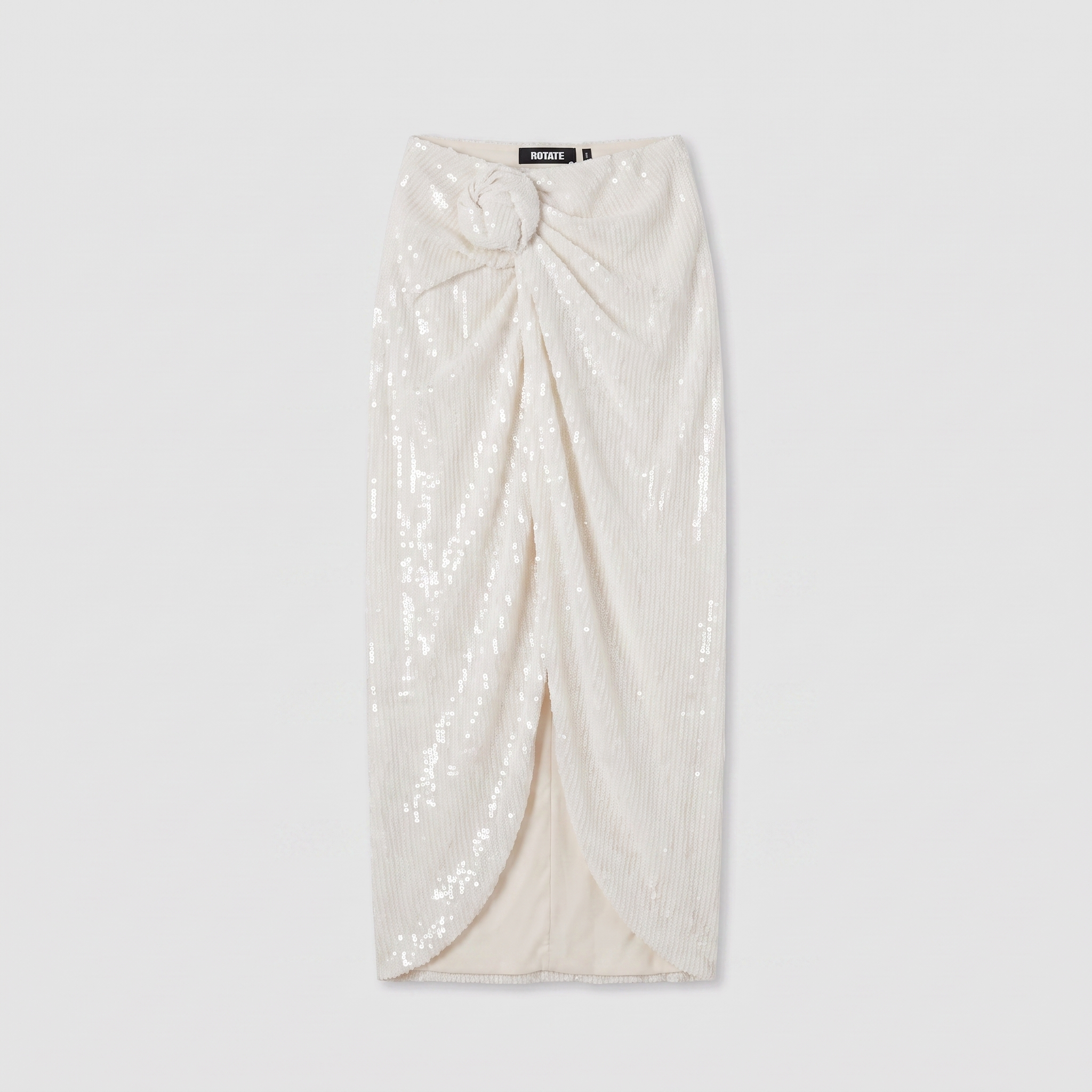Rotate Sequins Knot Skirt Egret