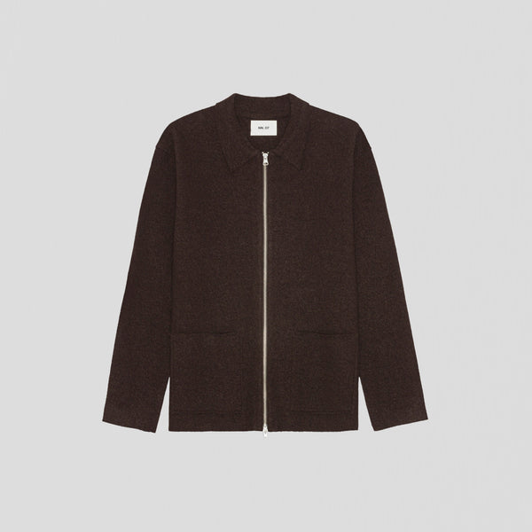 NN07 Jonas Full zip 6398 Sweater Dusky Port