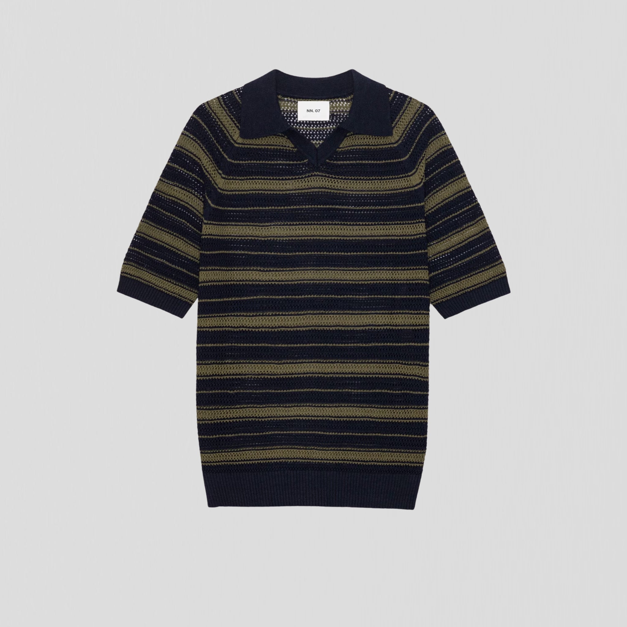 NN07 Cale V-Neck 60056 Polo Capers Stripe