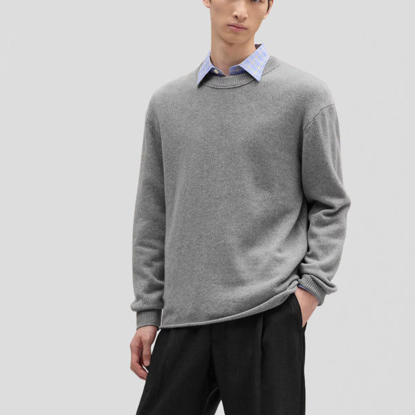 NN07 Frederick Crew 60020 Sweater Grey Melange
