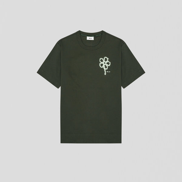 NN07 Pedro EMB SS 3525 T-Shirt Dark Army