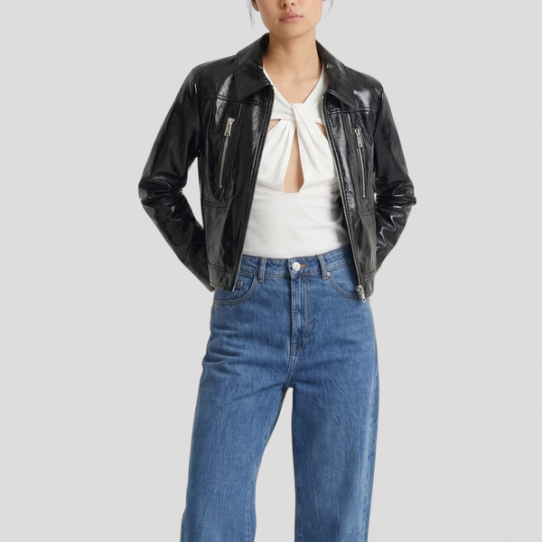 Coperni Cactus Leather Jacket Black