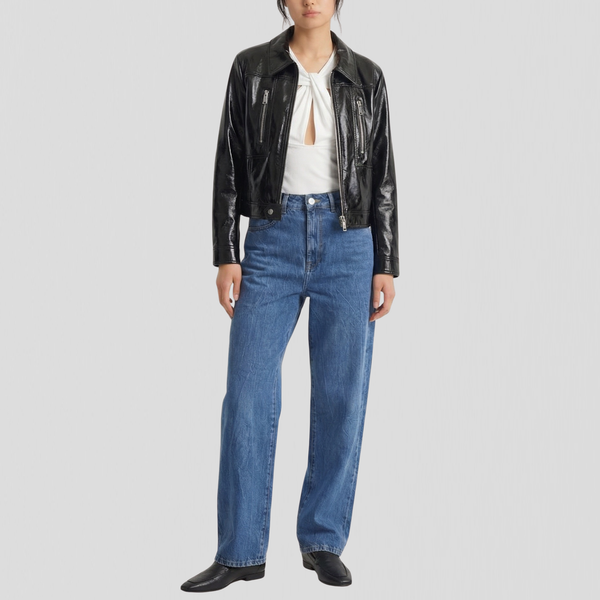 Coperni Cactus Leather Jacket Black