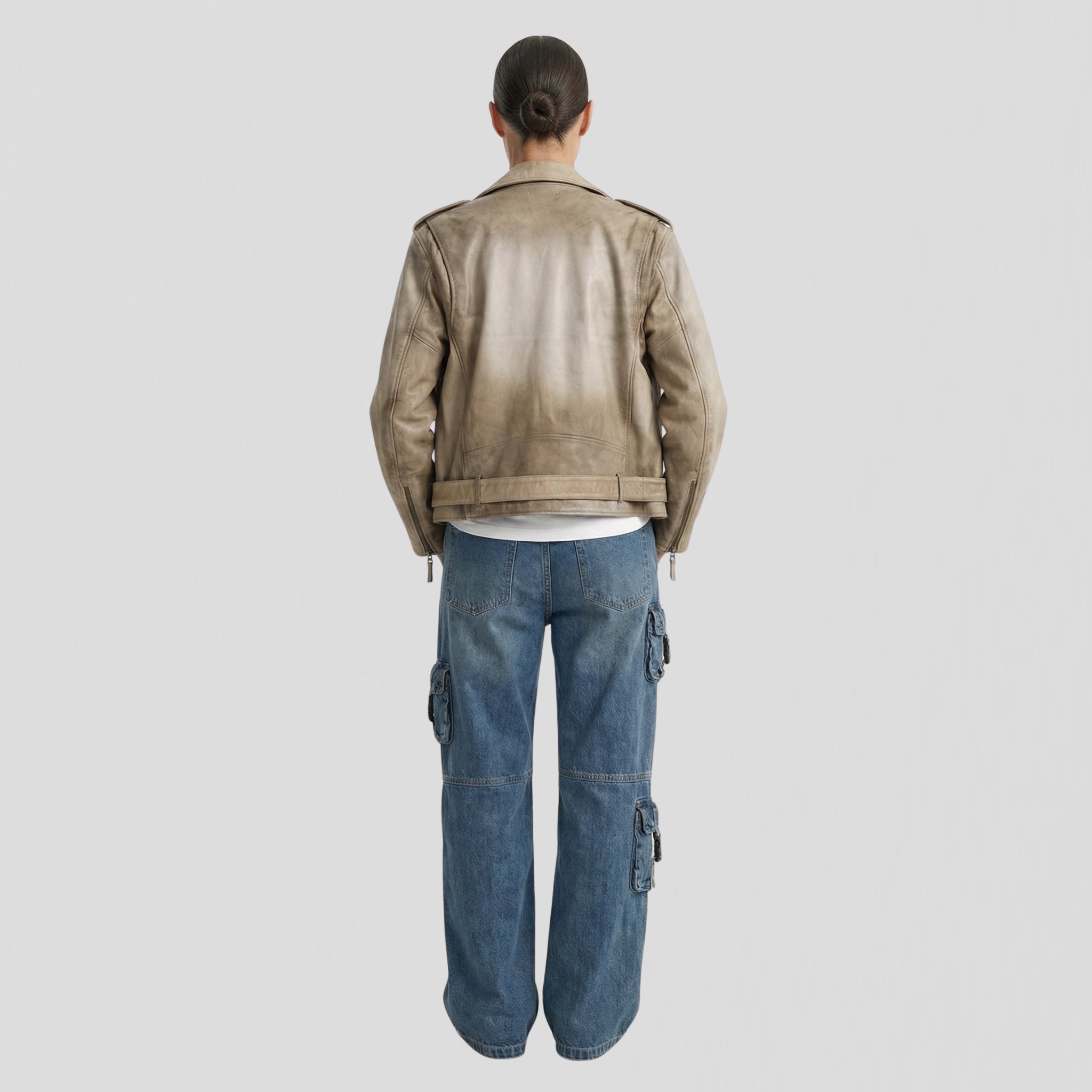 Golden Goose Over Jacket Phoebe Treated Hand Dyed Leather Mellow Buff